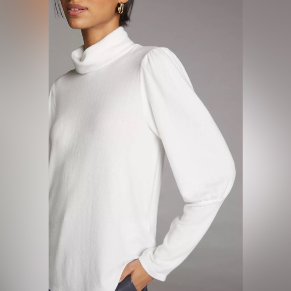 Anthropologie Puff-Sleeved Turtleneck Top - Picture 3 of 6